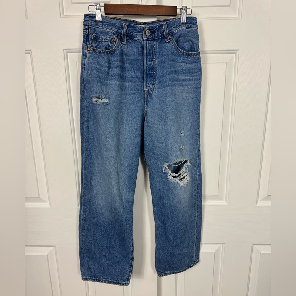 Levis Jeans Womens‎ 29 Medium Wash Stretch High Rise Ribcage Straight Ankle